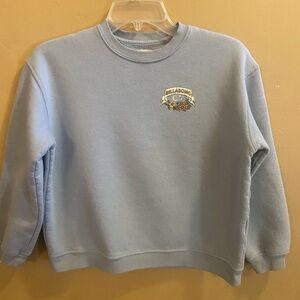 Billabong Youth Large graphic crewneck skeletons moonlight flowers Light blue
